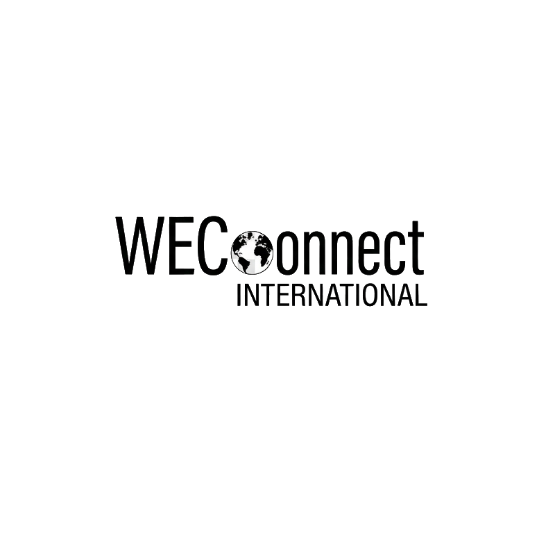 WEConnect International logo with globe icon and bold text.